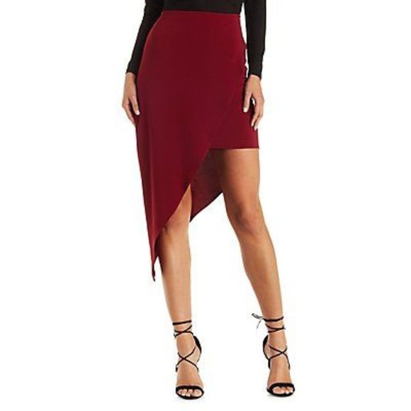 Charlotte Russe Dresses & Skirts - Asymmetrical Tulip Wrap Skirt | Charlotte Russe